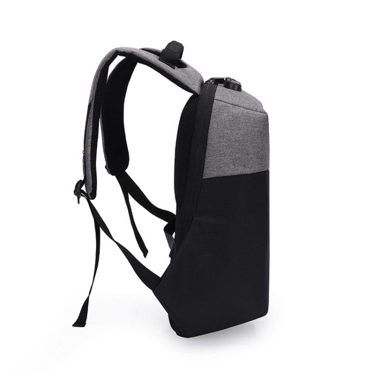 Multi-Function Oxford Portable Casual Double Shoulders School Bag Travel Backpack Bag with USB Charging (Blue)