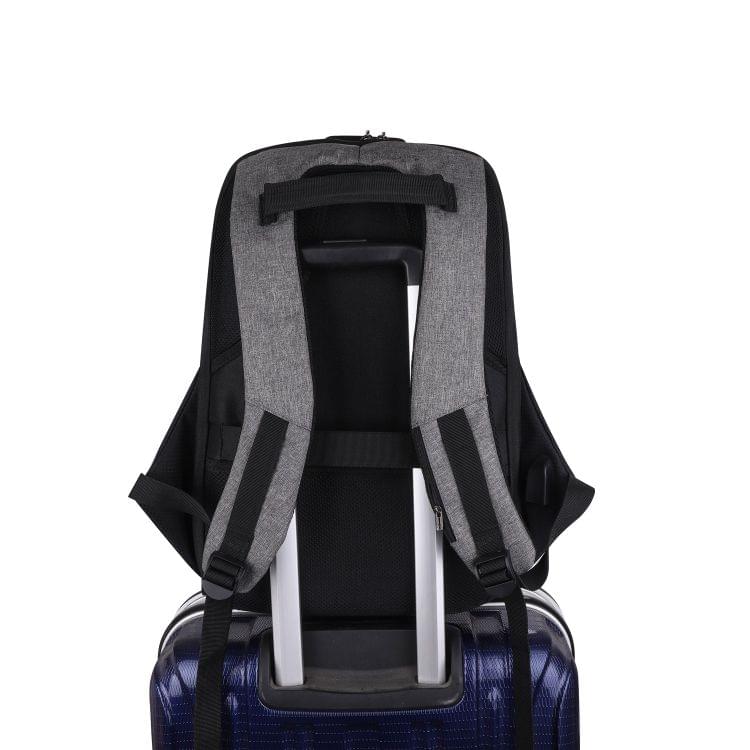 Multi-Function Oxford Portable Casual Double Shoulders School Bag Travel Backpack Bag with USB Charging (Blue)