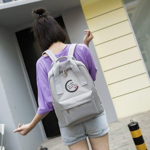Leisure Fashion Double-shoulder Bag Handbag School Bag (Grey)