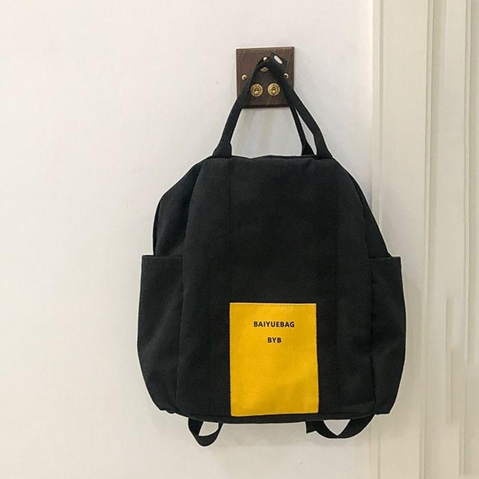 Leisure Fashion Canvas Backpack Handbag(Black)