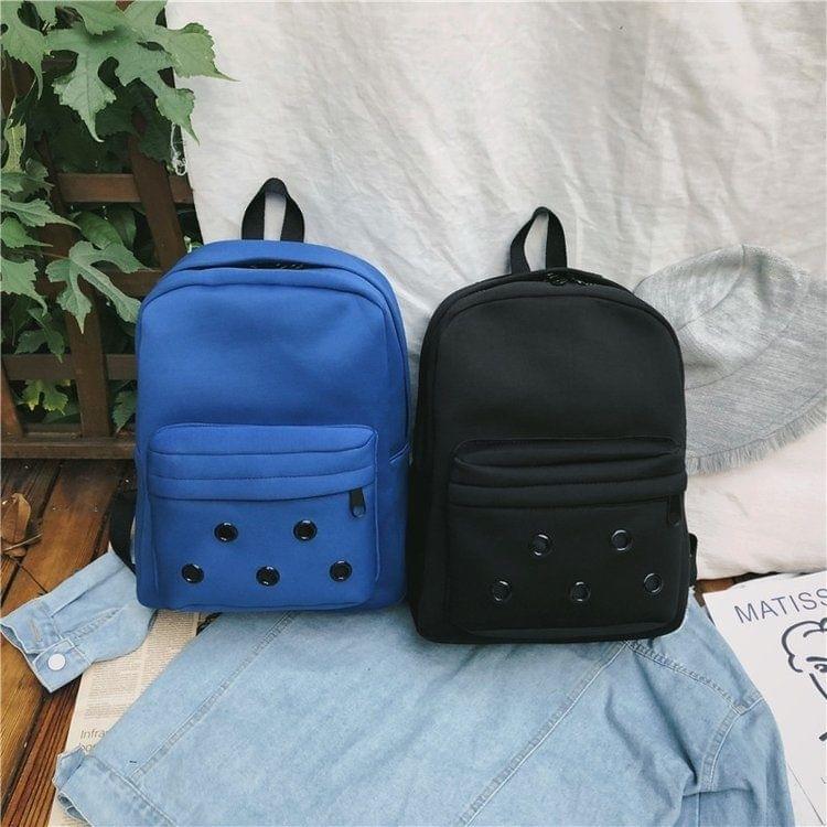 Double Zipper Design Double Shoulders School Bag Travel Backpack Bag (Black)