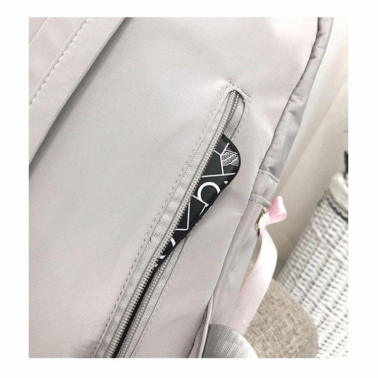Casual Nylon School Backpack Handbag Double Shoulder Bag