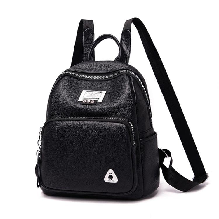 Fashion PU Double Shoulder Bag Messenger Bag Ladies Handbag (Black)