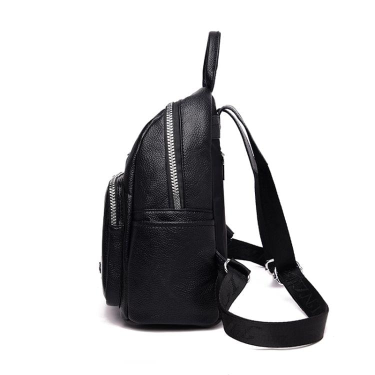 Fashion PU Double Shoulder Bag Messenger Bag Ladies Handbag (Black)