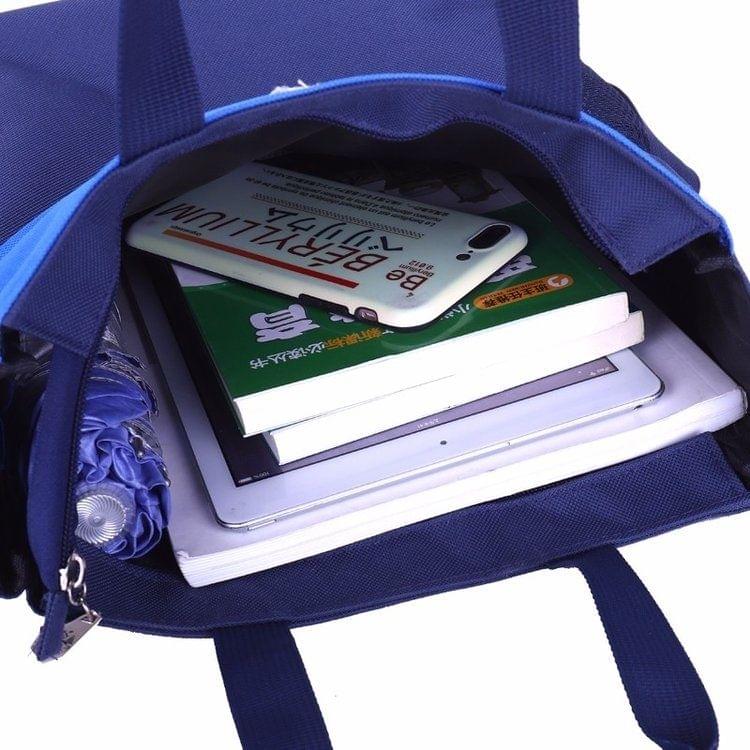 British Style Students Double Shoulders School Backpack Bag Single Shoulder Crossbody Bag (Blue)