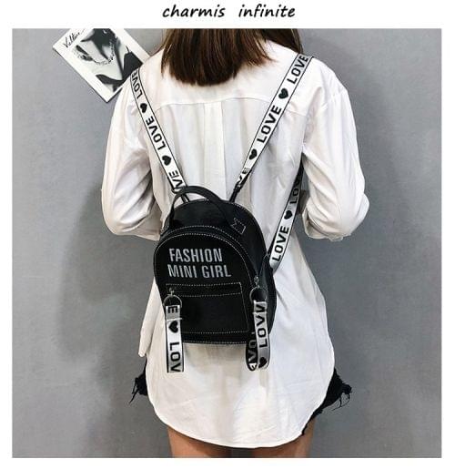 PU Bag Mini Bag Women Shoulder Bag Fashion Backpack Alphabet Bag