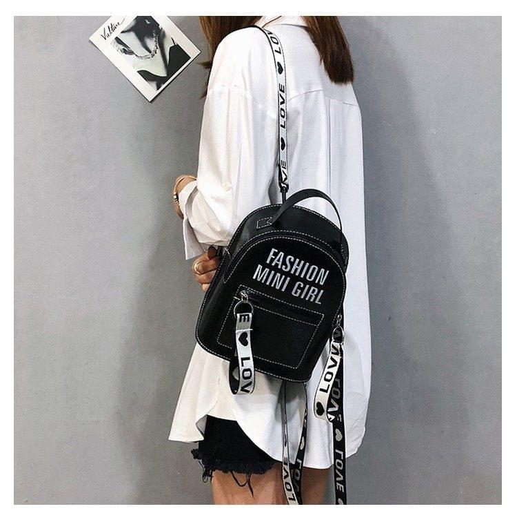 PU Bag Mini Bag Women Shoulder Bag Fashion Backpack Alphabet Bag