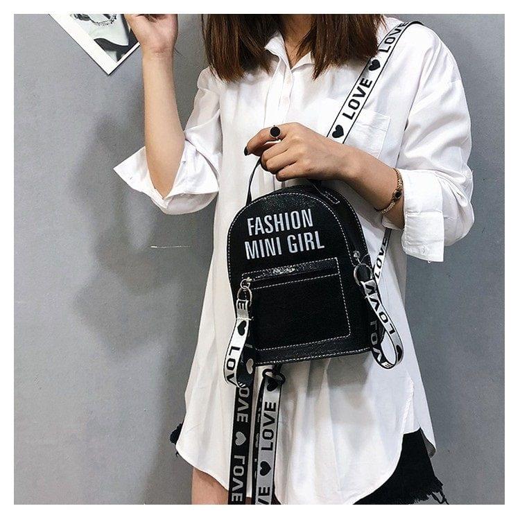PU Bag Mini Bag Women Shoulder Bag Fashion Backpack Alphabet Bag