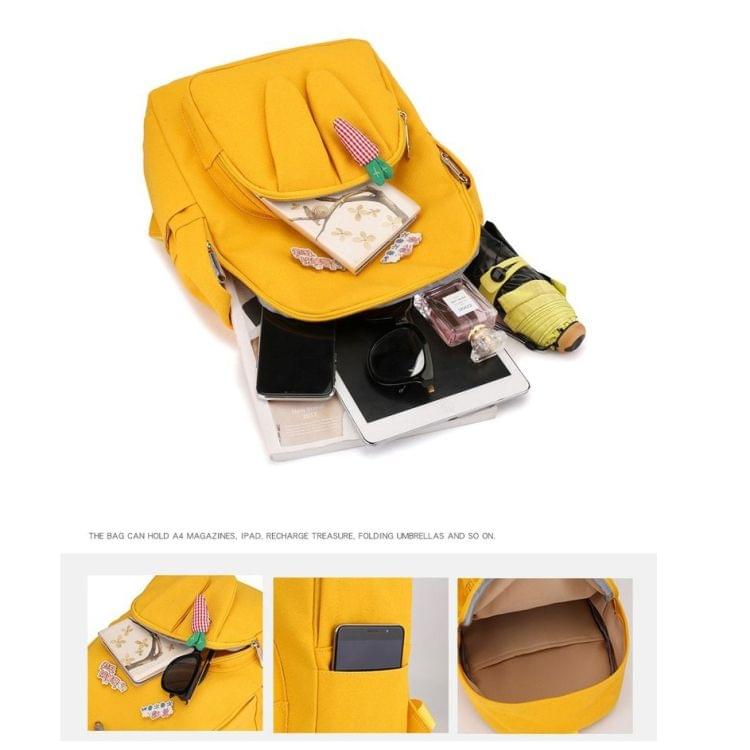 Cute Carrot Bunny Ear Backpack Waterproof Girl School Bag with Chinese Character Handbag