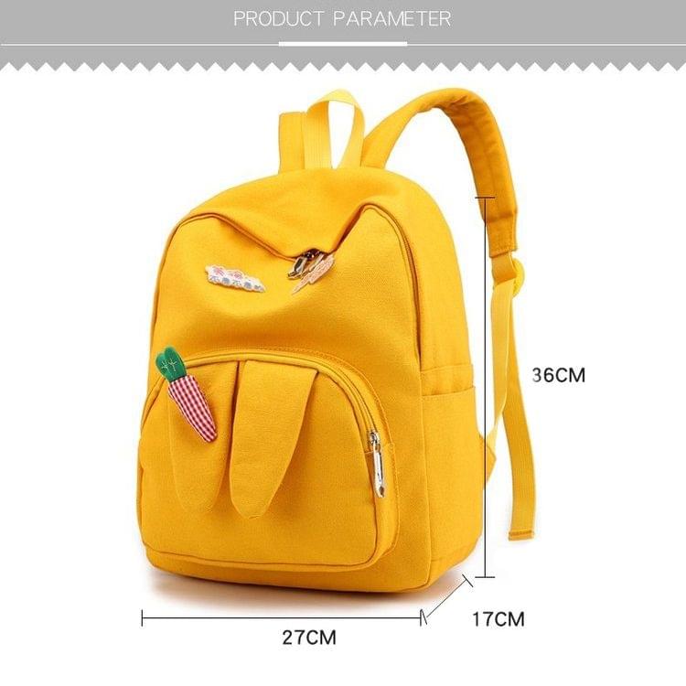 Cute Carrot Bunny Ear Backpack Waterproof Girl School Bag with Chinese Character Handbag