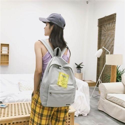 Double Shoulders School Bag Travel Backpack Bag (Grey)