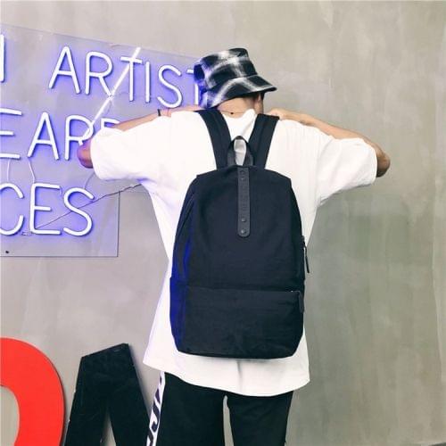 Double Shoulders School Bag Travel Backpack Bag (Black)