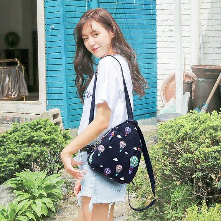 Leisure Fashion Waterproof Oxford Cloth Double Shoulders Bag (Black)