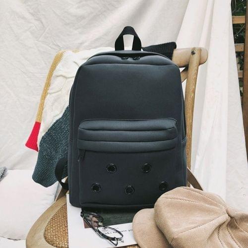 Double Zipper Design Double Shoulders School Bag Travel Backpack Bag (Grey)