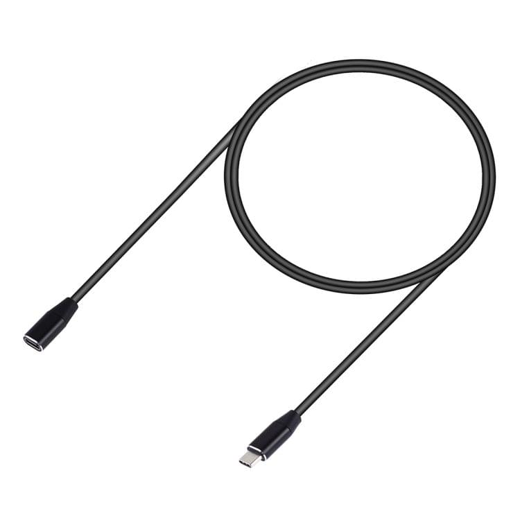 USB-C / Type-C Male to USB-C Female Aluminum Alloy Extender Extension Cable, Length: 1m(Black)