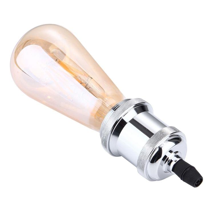 E27 Retro Vintage Screw Bulb Base Lamp Bulb Holder, Not Included Light Bulb, AC 85-265V(Silver)