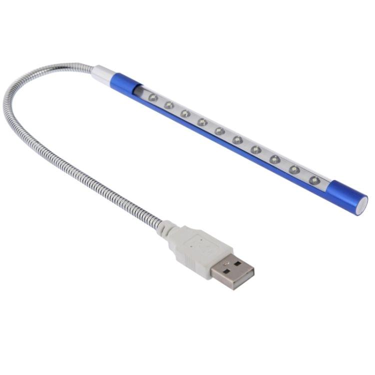 Portable Ultra Bright USB LED Light, 10-LED (Blue)
