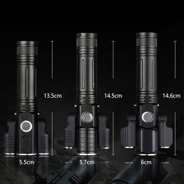 KS-738 USB Charging Waterproof T6+XPE Zoomable LED Flashlight with 4-Modes