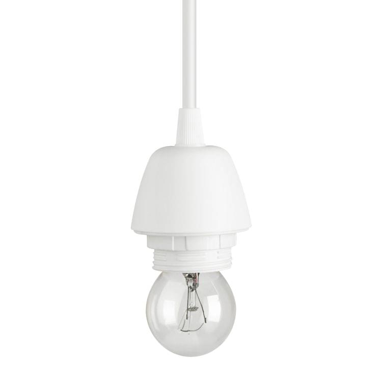 LAMPZ00E S1-06 E27 Screw Bulb Base Lamp Bulb Holder with 1m Electric Wire, Not Included Light Bulb, AC 220V, VDE Certificated(White)