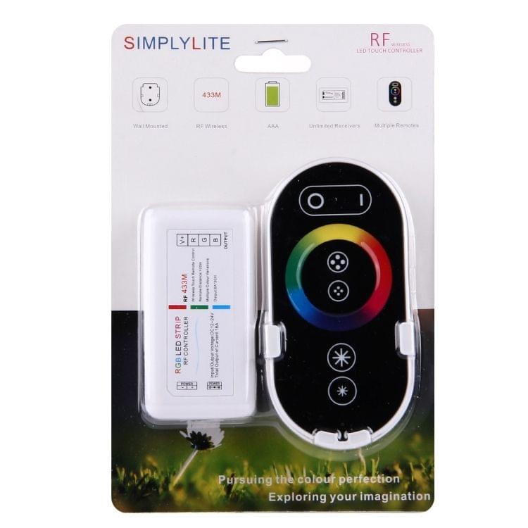 S103 RGB 6-keys RF Wireless LED Full Touch Controller with Wall Mount, DC 12-24V