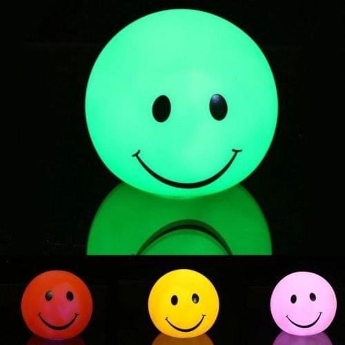 2 PCS Creative Colorful Smiley Night Light Bedside Lamp