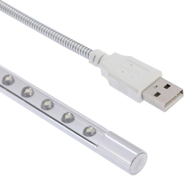Portable Ultra Bright USB LED Light, 10-LED (Silver)