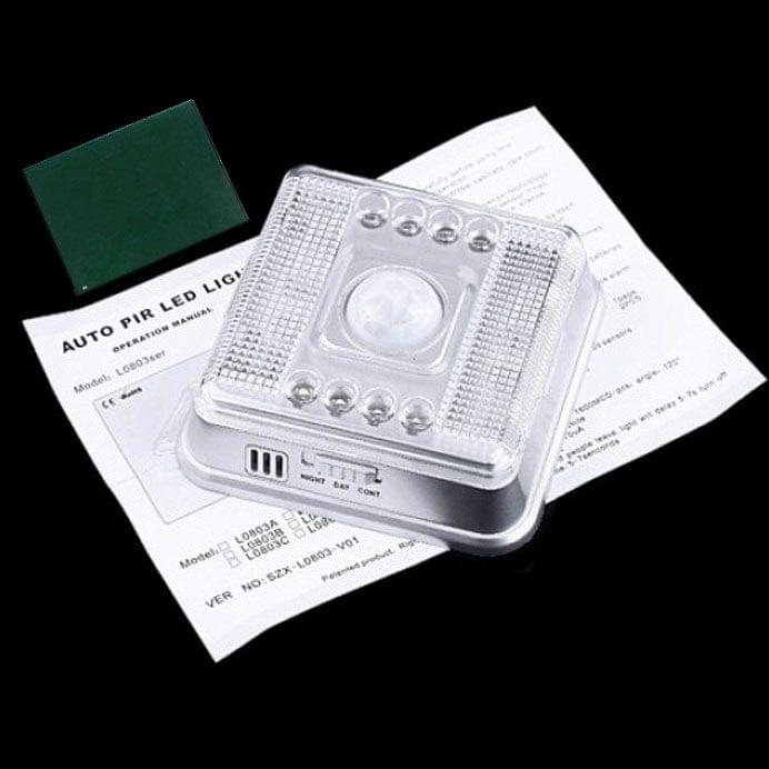L0803SER 8 LED Light PIR Auto Sensor Motion Detector(White)