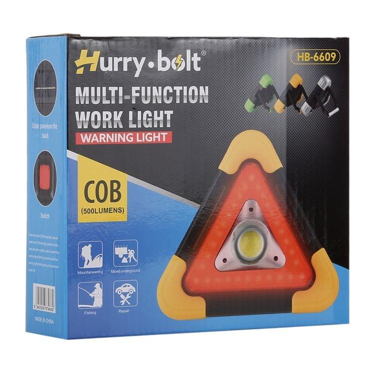 HB-6609 10W Multi-function Portable Triangle Shape Solar Powered COB LED Work Light