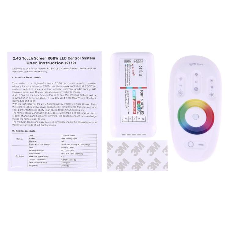 2.4G Touch Screen Remote RGBW LED Controller