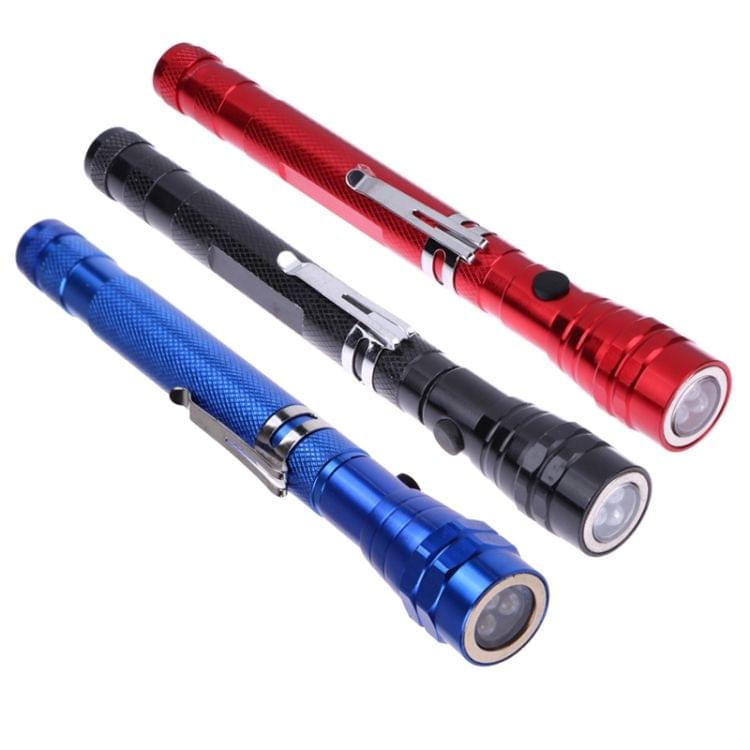 2 PCS 1W Flexible Magnet Camping Fishing Telescopic 360 Degrees Head Flashlight Outdoor Torch Magnetic Pick Up Tool Lamp(Silver)