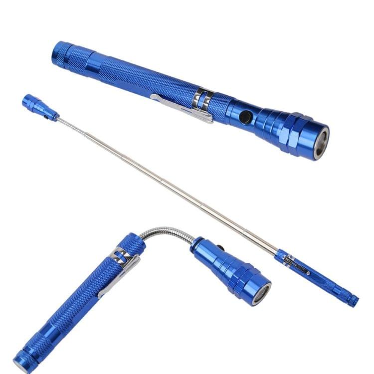 2 PCS 1W Flexible Magnet Camping Fishing Telescopic 360 Degrees Head Flashlight Outdoor Torch Magnetic Pick Up Tool Lamp(Silver)