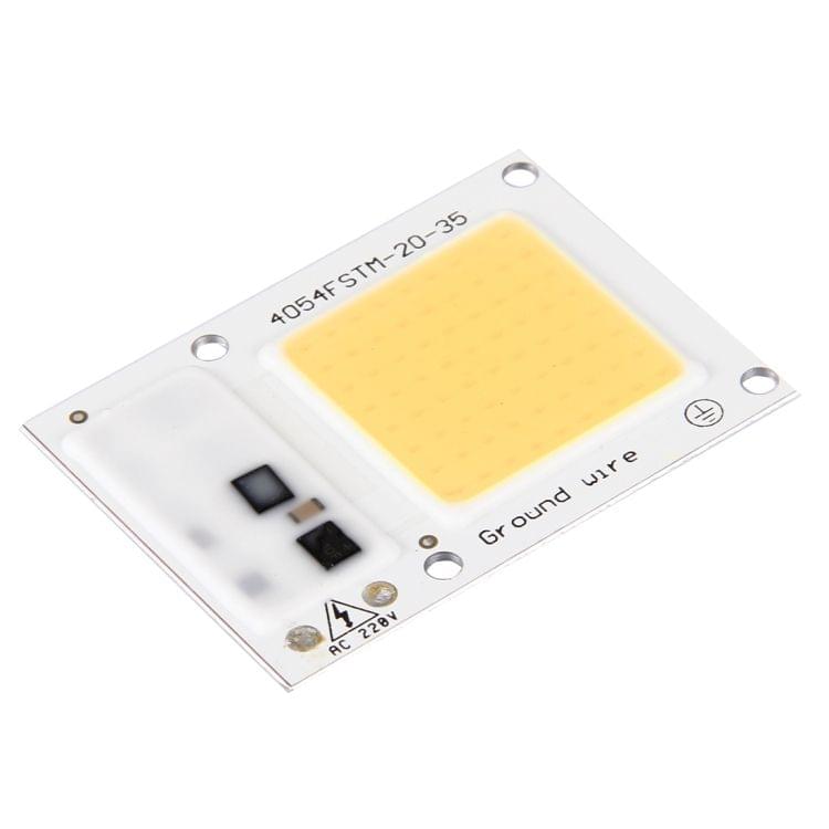 2 PCS 20W 2800-6000K High Power Brightness COB Chips LED Light Beads, AC 220V (Warm White)