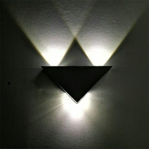 3W Aluminum Triangle Wall Lamp Home Lighting Indoor Outdoor Decoration Light, AC 85-265V(White Light)