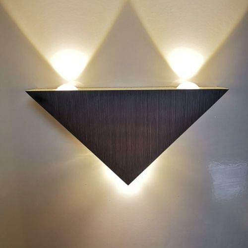 3W Aluminum Triangle Wall Lamp Home Lighting Indoor Outdoor Decoration Light, AC 85-265V(Warm White)