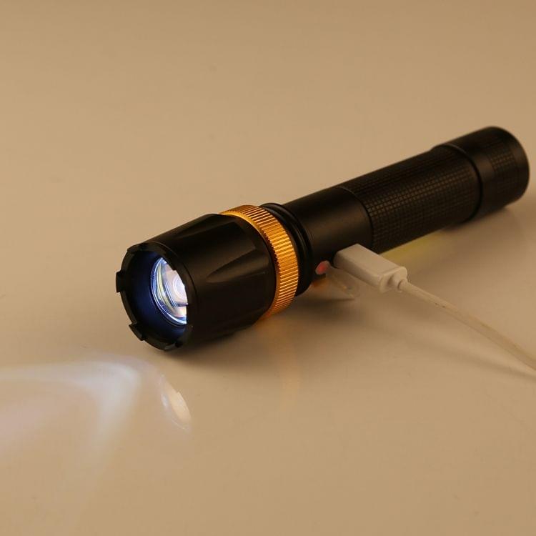 3W 150 Lumens IPX4 Waterproof Rechargeable LED Flashlight with High / Average / Strobe Modes