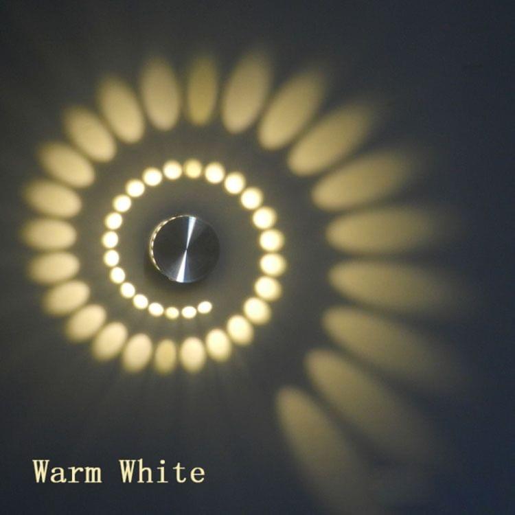 3W Modern Interior Creative Spiral Round Wall Lamp for Club, KTV, Corridor, Aisle, Background Wall Decoration Lamp Recessed In(Green Light)