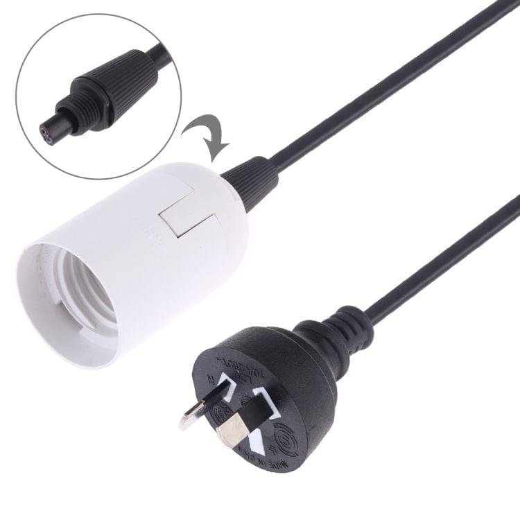 E27 Wire Cap Lamp Holder Chandelier Power Socket with 1.2m Extension Cable, AU Plug(White)