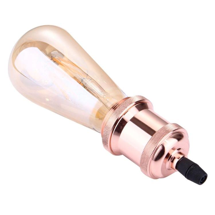 E27 Retro Vintage Screw Bulb Base Lamp Bulb Holder, Not Included Light Bulb, AC 85-265V(Rose Gold)