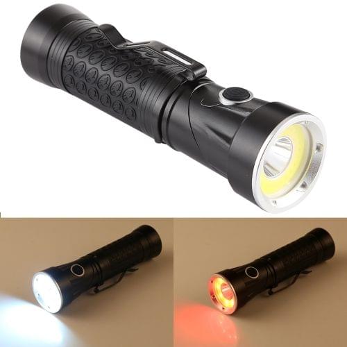 10W 300LM XML-T6 + COB IPX5 Waterproof Strong LED Flashlight with 90 Degrees Rotatable Head & 4-Modes