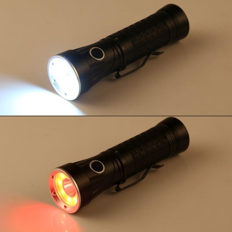 10W 300LM XML-T6 + COB IPX5 Waterproof Strong LED Flashlight with 90 Degrees Rotatable Head & 4-Modes