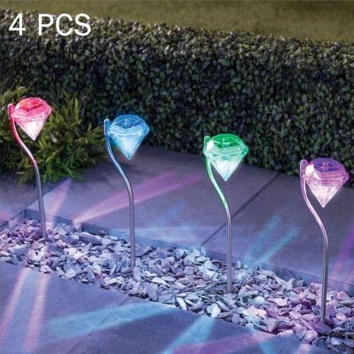 A108 4 PCS RGB LED Solar Power Lamp