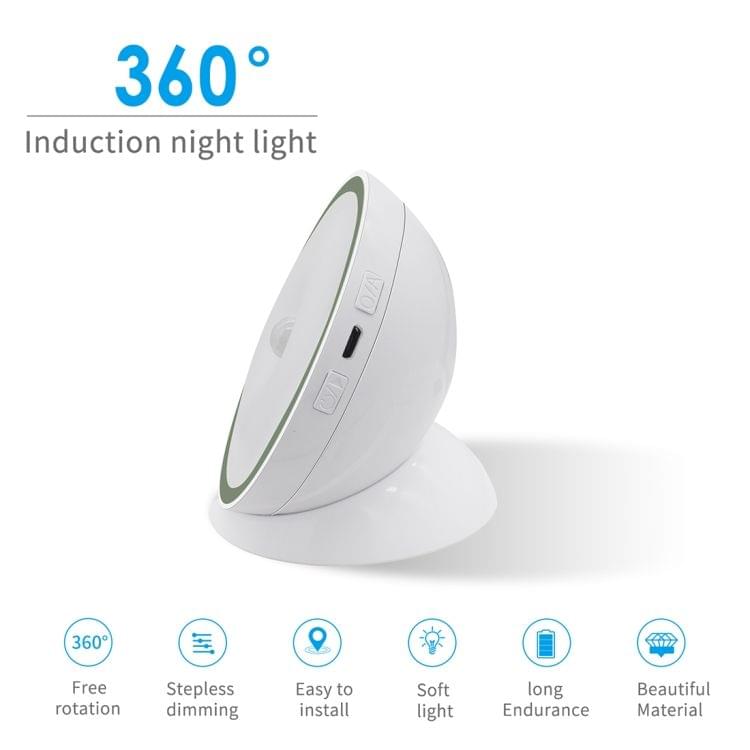 Creative Rechargeable LED Human Body Induction Smart Light for Room Bathroom Corridor Wardrobe(Yellow)