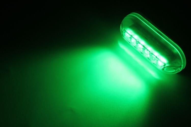 6 LEDs Underwater Fishing Light IP68 Waterproof Boat Night Light Water Landscape Lighting for Marine Boat, Cable Length: 1.2m, DC 12V(Green Light)