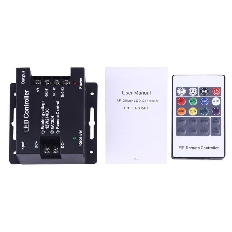 SX-035RF Three Channels LED Iron Casing Remote Controller with RF Remote Control, DC 12-24V