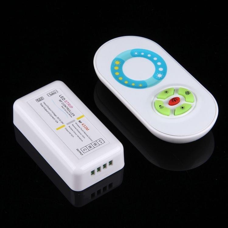 S202 Dual Channels 433MHz RF Wireless LED Strip Controller with Wall Mount, Half-touch, 5 Keys, Voltage: DC 12-24V