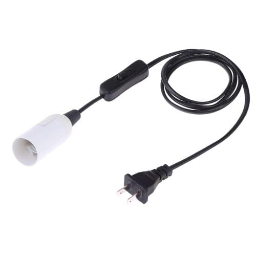 E14 Wire Cap Switch Lamp Holder Chandelier Power Socket with 1.5m Extension Cable, US Plug(White)