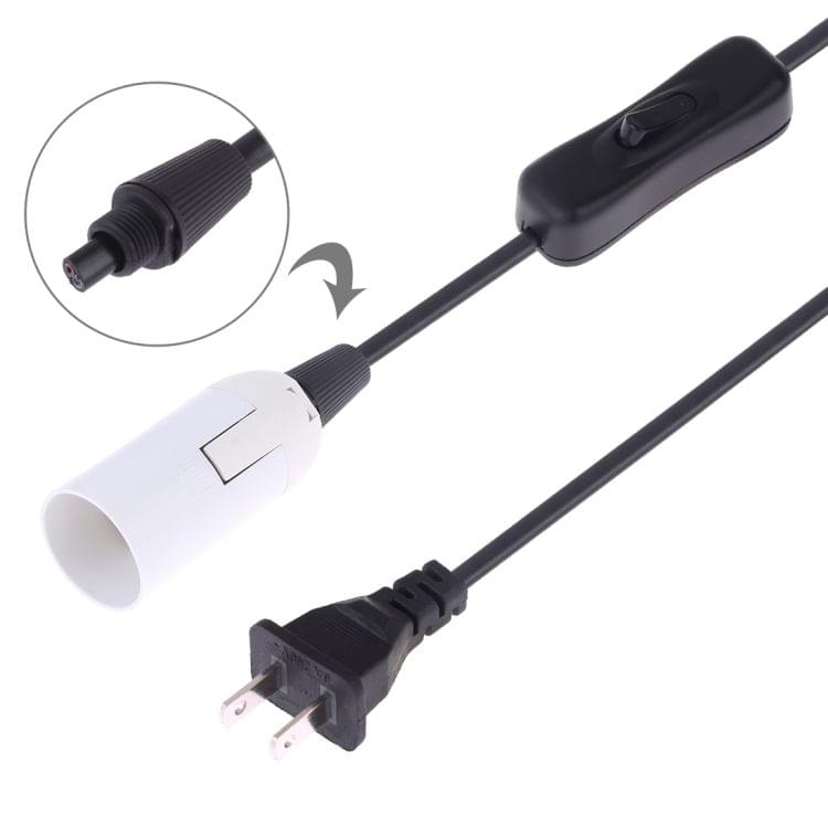 E14 Wire Cap Switch Lamp Holder Chandelier Power Socket with 1.5m Extension Cable, US Plug(White)