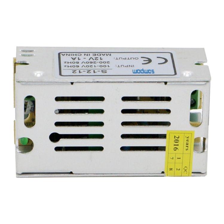 SOMPOM S-12-12 12W 12V 1A Iron Shell Driver LED Light Strip Lighting Monitor Power Supply