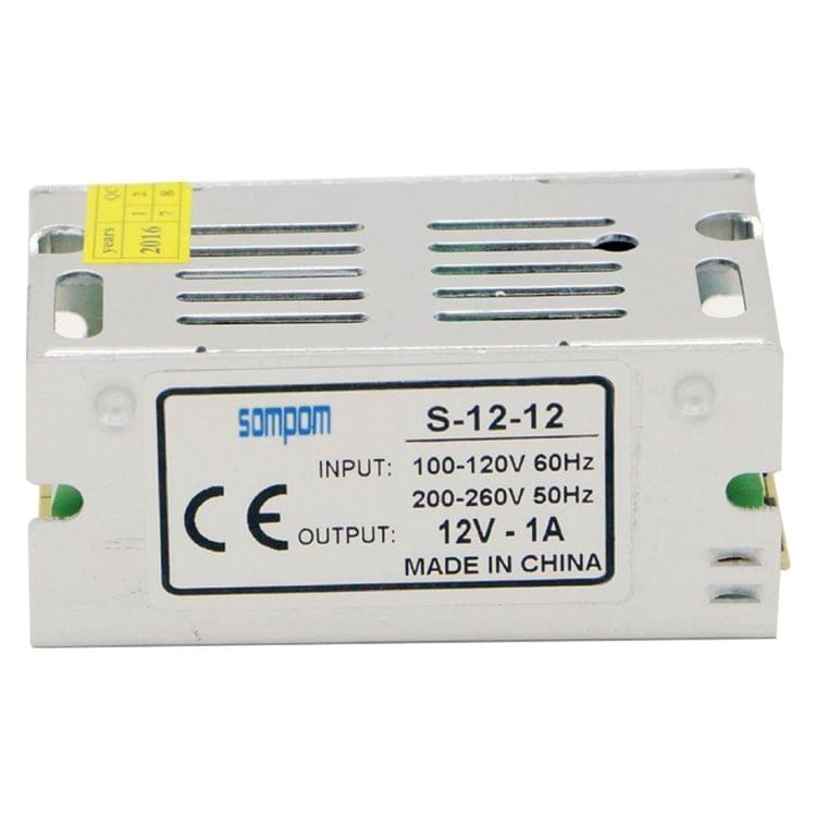 SOMPOM S-12-12 12W 12V 1A Iron Shell Driver LED Light Strip Lighting Monitor Power Supply