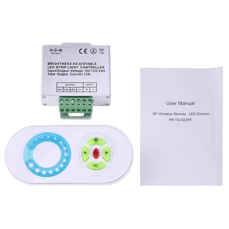 SX-022RF Single Channel RF Wireless LED Strip Controller with 5 Keys Half-touch Remote Control,  DC 12-24V